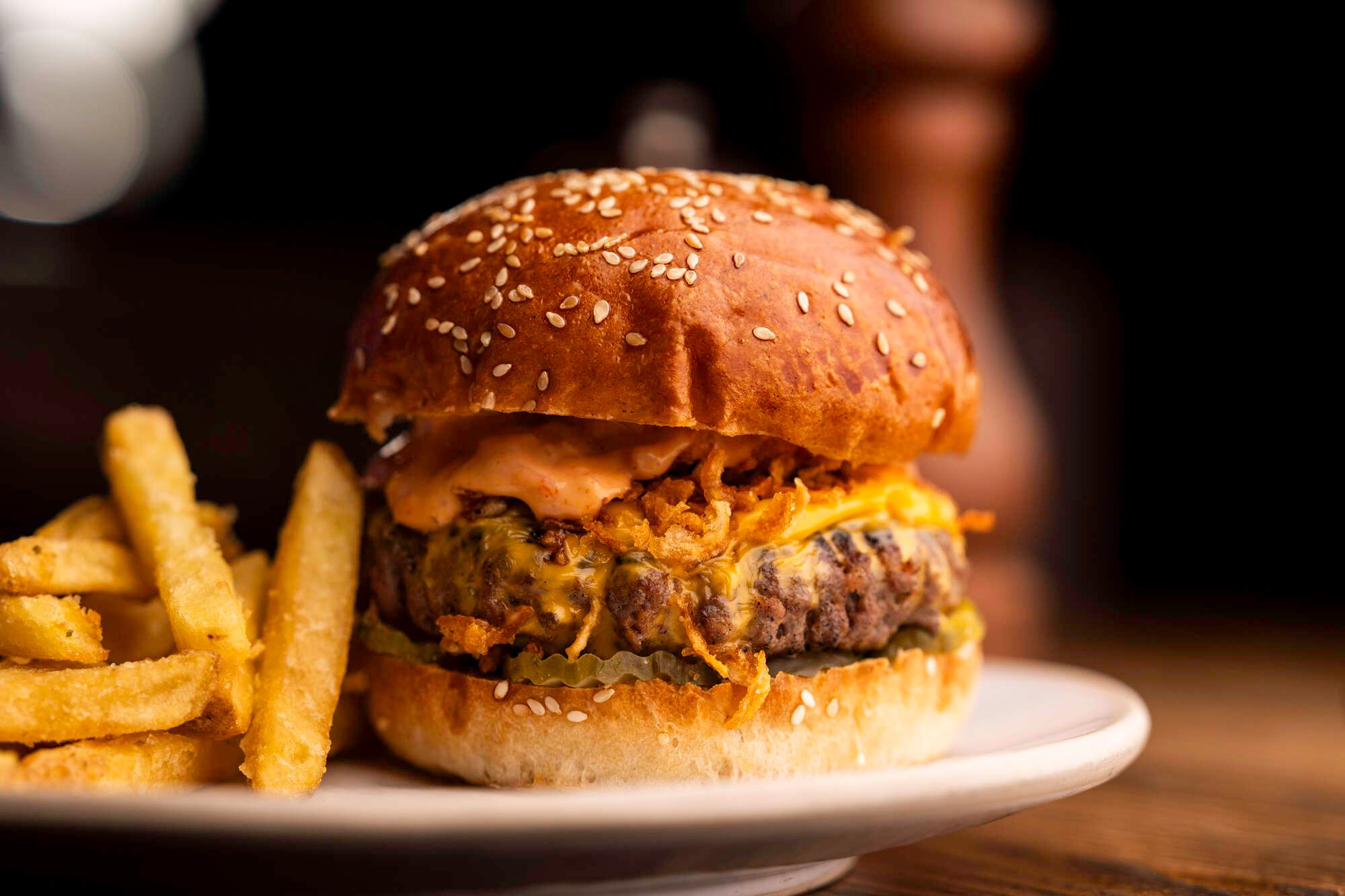 Classic cheeseburger with fries